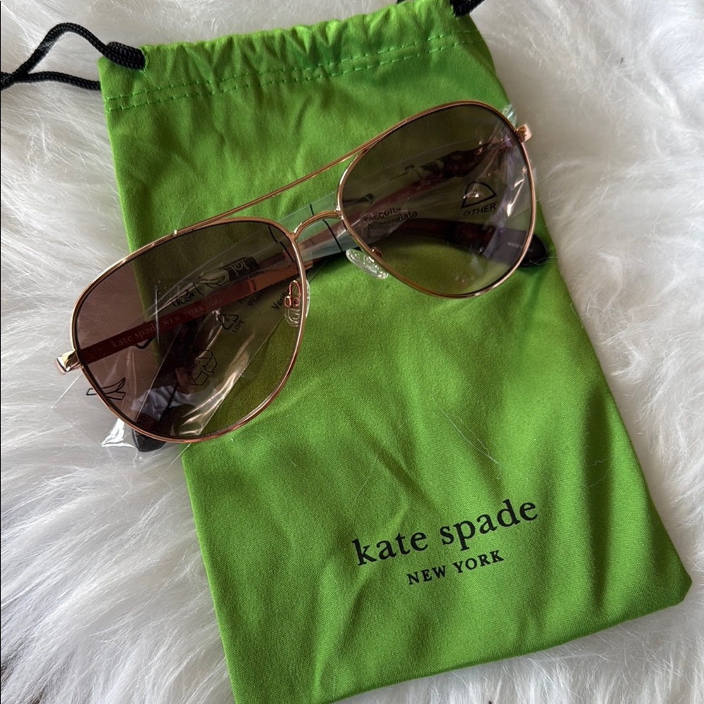 Kate Spade Rose Gold Aviator Sunglasses